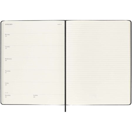 Agenda semanal XL de 12 meses con tapa dura Moleskine